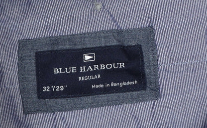 Marks and Spencer Blue Harbour Men Grey 32in Regular Chino Trousers