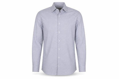 Marks & Spencer Men Blue Owl Print Slim Fit 14.5in Stretch Long Sleeve Shirt