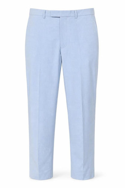 Marks & Spencer Men Blue Slim 32in Long Check Dress Trousers