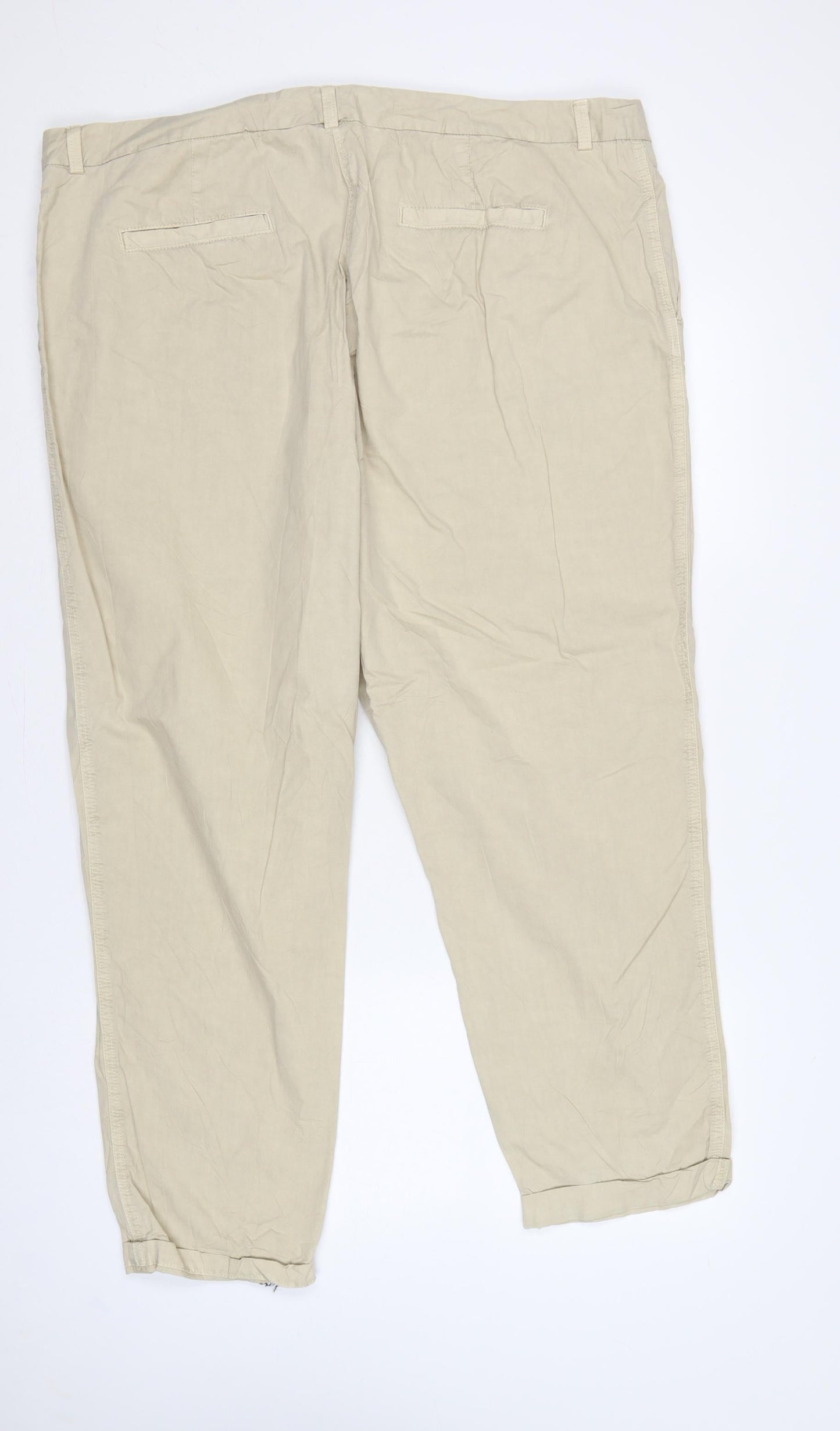 Marks and Spencer Women’s Beige UK 22 Regular Cotton Chino Trousers NWT