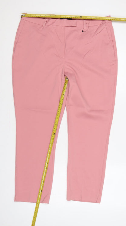 M&S Women Pink UK 16 The Mia Slim Tapered Tailored Trousers