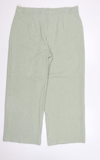 M&S Collection Women’s Green Size 20 Wide-Leg Dress Trousers