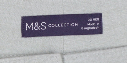M&S Collection Women’s Green Size 20 Wide-Leg Dress Trousers