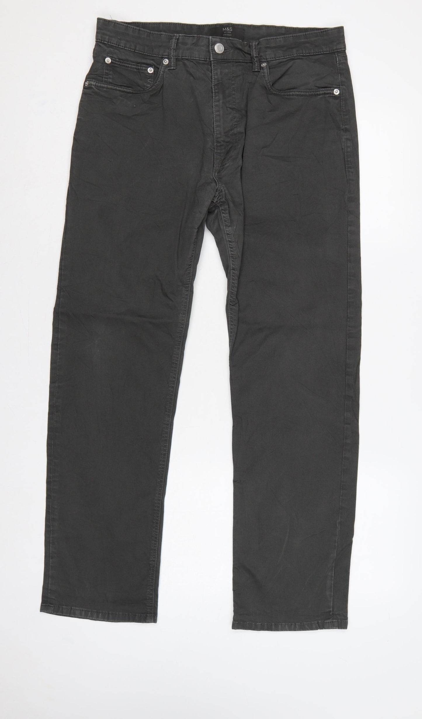 Marks & Spencer Men’s Black 34/31 Straight Stretch Jeans