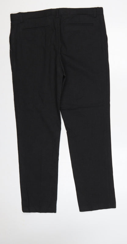 Marks & Spencer Boys Black 18 Plus School Dress Trousers 36in Waist