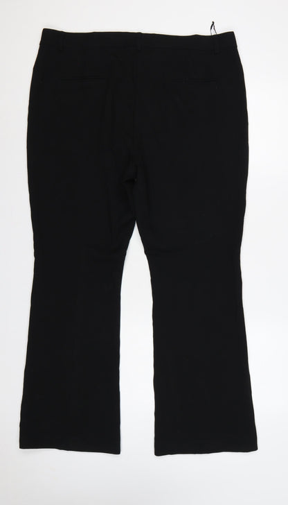M&S Women’s Black UK 18 Regular Flared Tailored Work Trousers