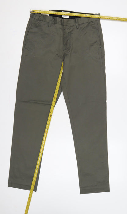 DKNY Men’s Green 29/30 Stretch Chino Straight Trousers