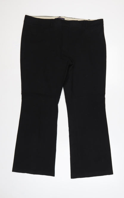 Marks & Spencer Women's Black UK 16 Short Bootcut Trousers