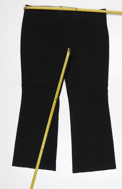 Marks & Spencer Women's Black UK 16 Short Bootcut Trousers