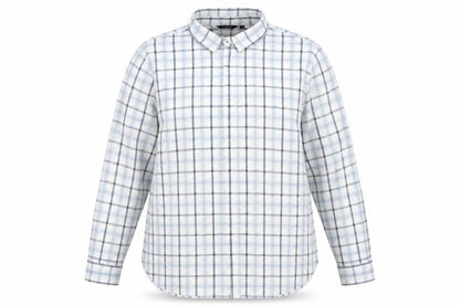 Rohan Women White Blue Check Long Sleeve Button-Up Shirt UK 14