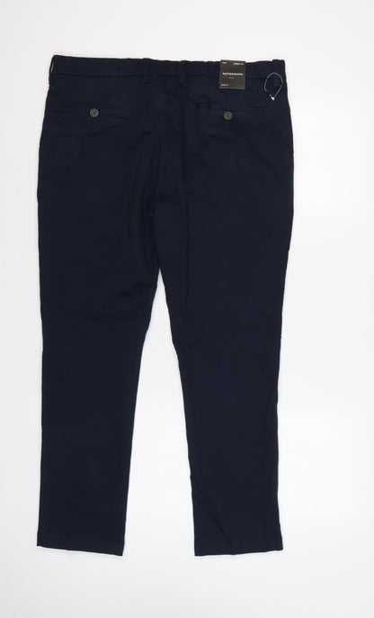 M&S Autograph Men's Blue 36in Slim Fit Chino Trousers Short 29in