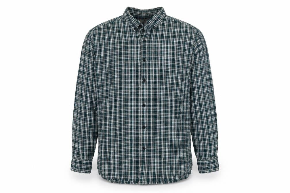 Marks & Spencer Men’s Green Check Button-Down Shirt 15.5 Regular