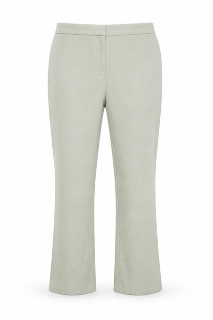 Marks & Spencer Women’s Pale Green UK 14 Regular Flared Linen Trousers
