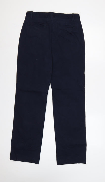 Marks and Spencer Women Blue UK 10 Regular Straight Chino Trousers