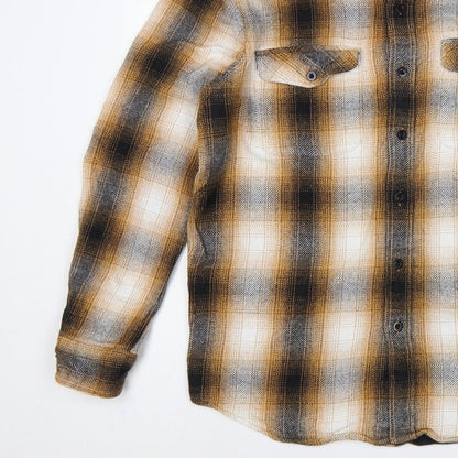 American Eagle Men’s L Brown Plaid Classic Fit Flannel Button-Up Shirt