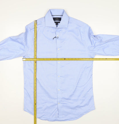 Marks & Spencer Men's Blue 15.5 Tailored Fit French Cuff Dress Shirt