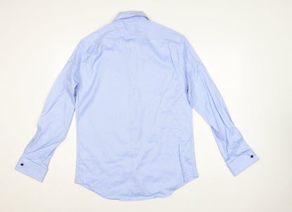 Marks & Spencer Men's Blue 15.5 Tailored Fit French Cuff Dress Shirt