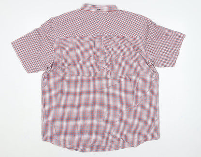 Cotton Oxford John Lewis Men’s XL Red Blue Check Short Sleeve Shirt
