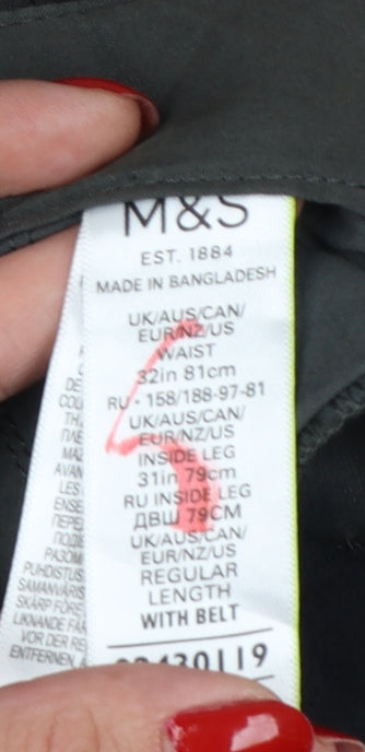 Marks and Spencer Men's Black 32 Regular Convertible Cargo Trousers Belt