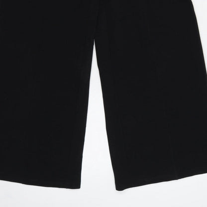 River Island Women’s Black UK 12 High Waist Wide-Leg Trousers