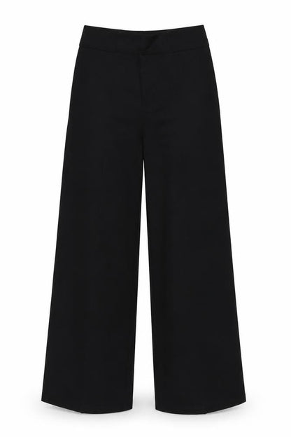 River Island Women’s Black UK 12 High Waist Wide-Leg Trousers