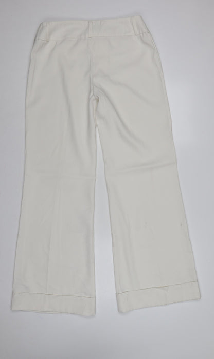 Tall The Look Women Ivory UK 14 Wide-Leg Dress Trousers Tall