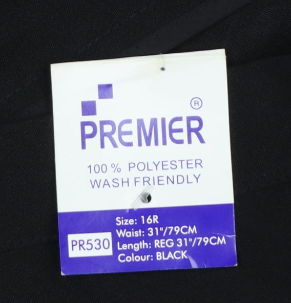 Premier Women’s Black Size 16R Straight Leg Workwear Trousers PR530