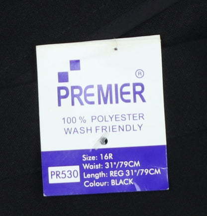 Premier Women’s Black Size 16R Straight Leg Workwear Trousers PR530