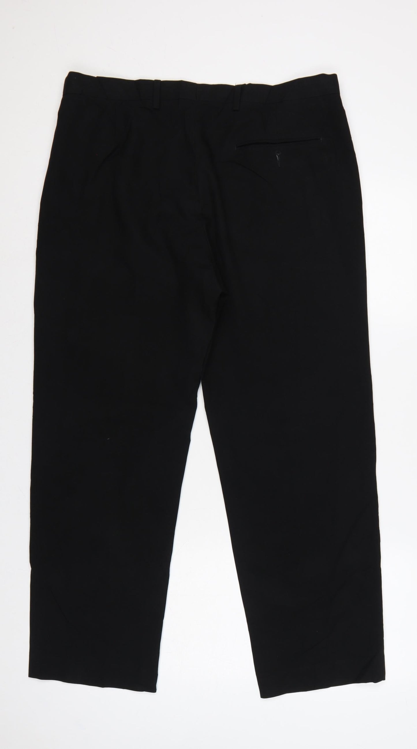 Marks and Spencer Men Black 36 Regular Straight Dress Trousers 36/29