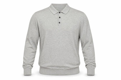 Gap Men's Grey M Cotton Collared Henley Knit Jumper Long Sleeve