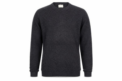 Howick Men’s Grey Organic Cotton S Waffle Knit Crew Neck Jumper