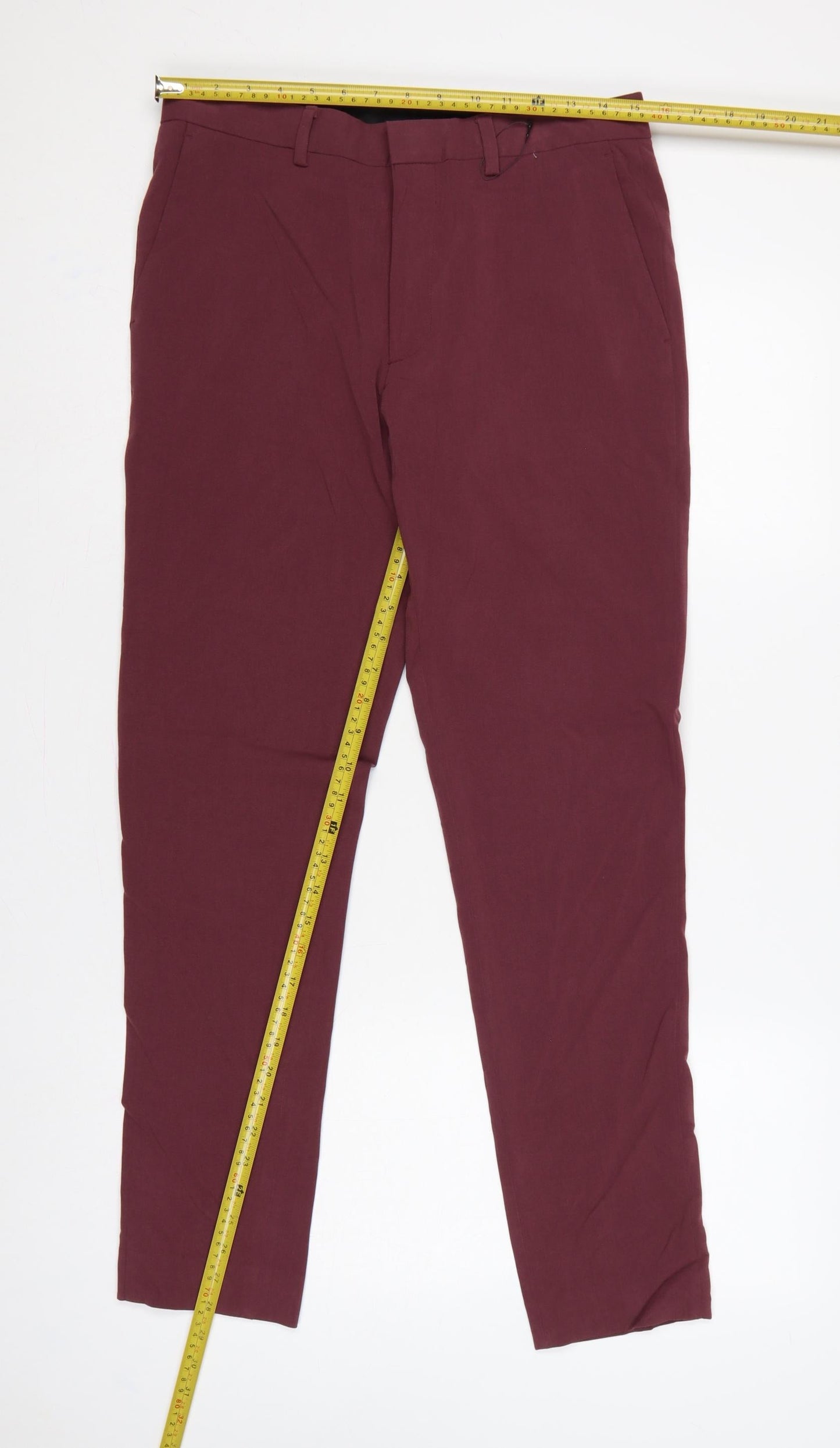 ASOS Men's Burgundy Red 32 Slim Tapered Dress Trousers 32L