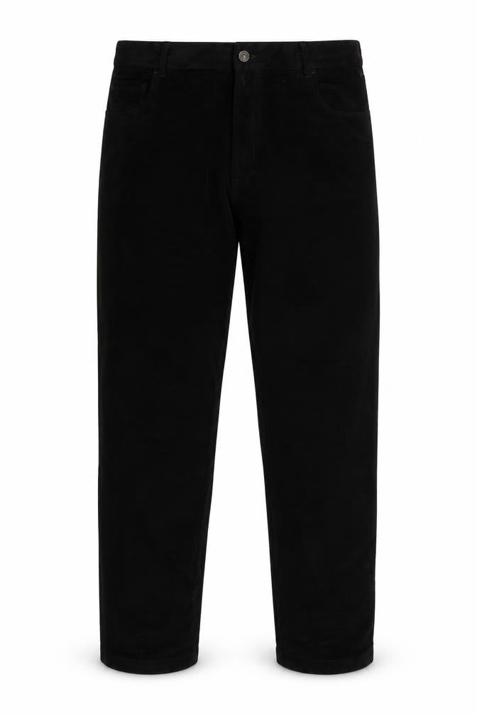 Linea Jeans Men’s Black 38R Regular Straight Cotton Trousers