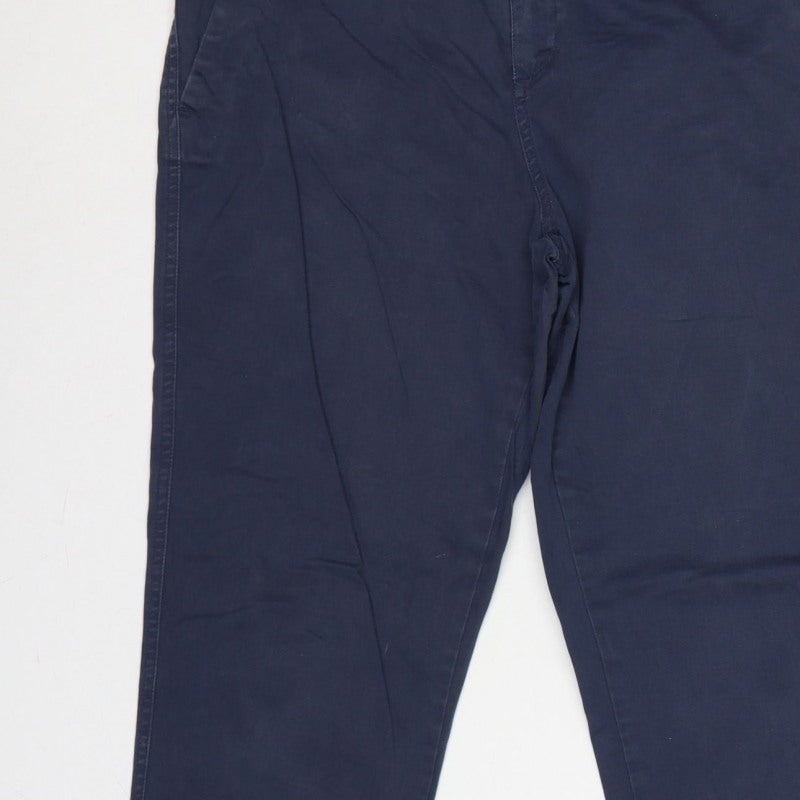 Joules Women’s Blue UK 12 Straight Chino Trousers Pockets