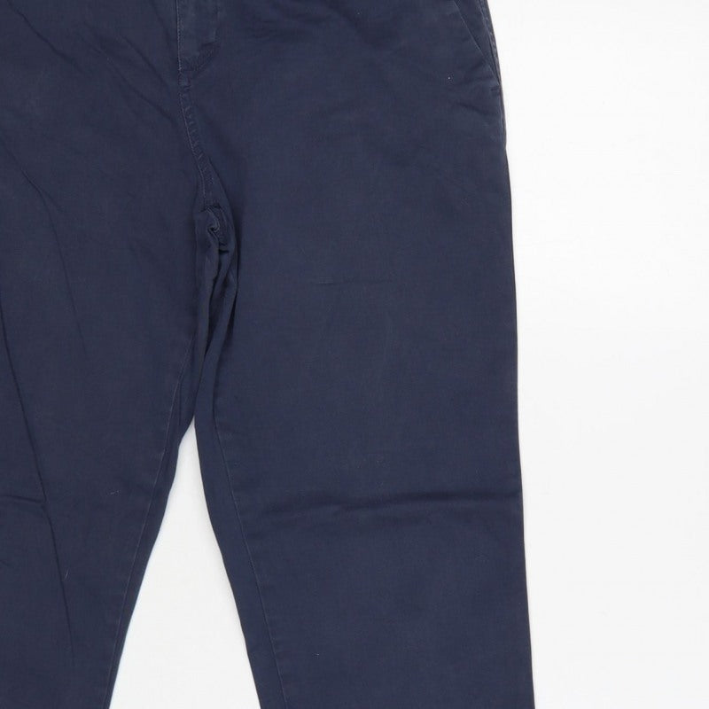 Joules Women’s Blue UK 12 Straight Chino Trousers Pockets