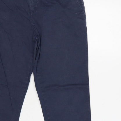 Joules Women’s Blue UK 12 Straight Chino Trousers Pockets