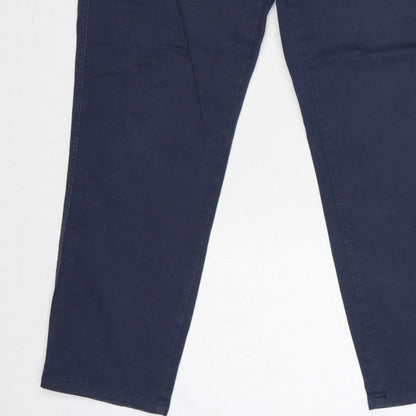 Joules Women’s Blue UK 12 Straight Chino Trousers Pockets