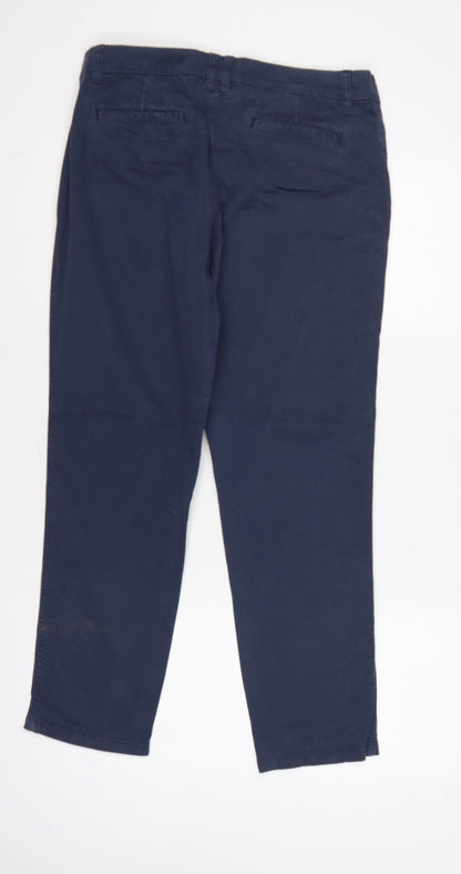 Joules Women’s Blue UK 12 Straight Chino Trousers Pockets