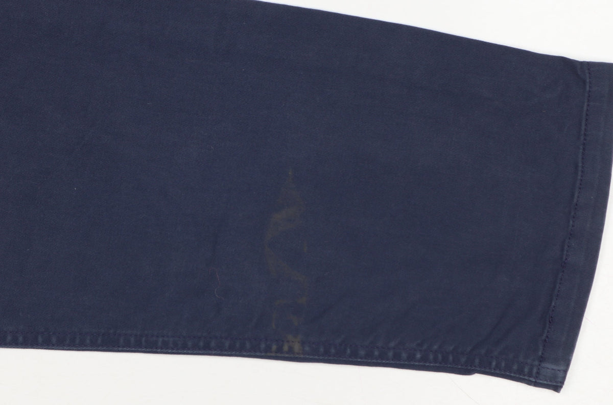 Joules Women’s Blue UK 12 Straight Chino Trousers Pockets
