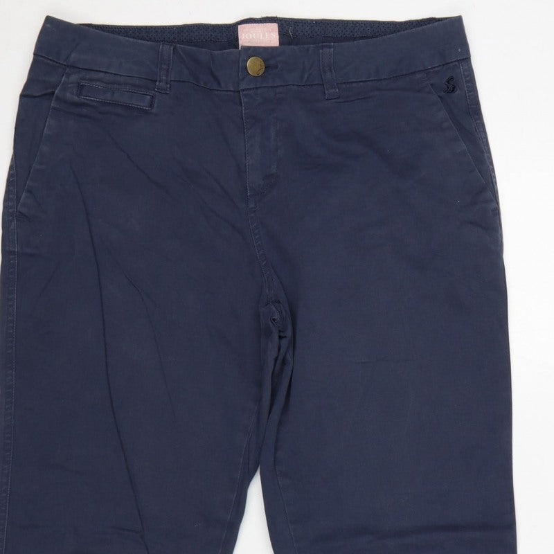 Joules Women’s Blue UK 12 Straight Chino Trousers Pockets