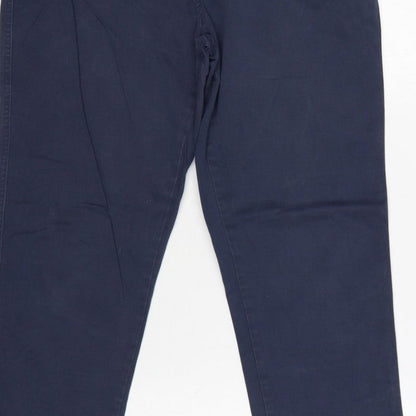 Joules Women’s Blue UK 12 Straight Chino Trousers Pockets