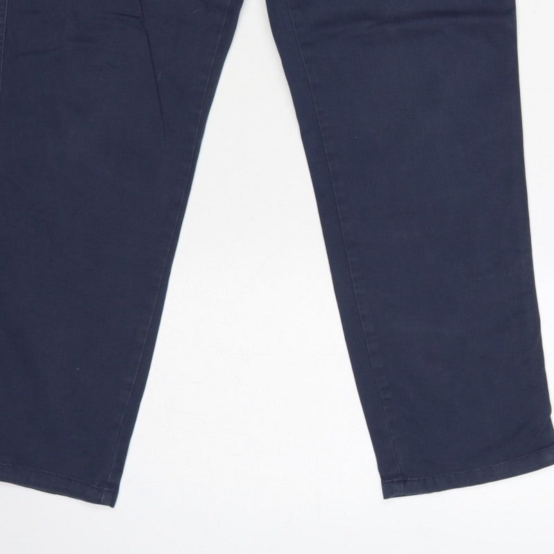 Joules Women’s Blue UK 12 Straight Chino Trousers Pockets