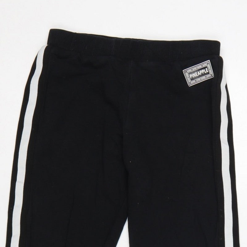 Pineapple Girls Black 11-12 Years Jogger Sweatpants Side Stripe