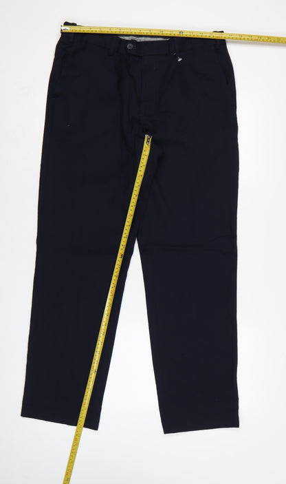Marks and Spencer Men's Navy 34/31 Tailored Fit Dress Trousers