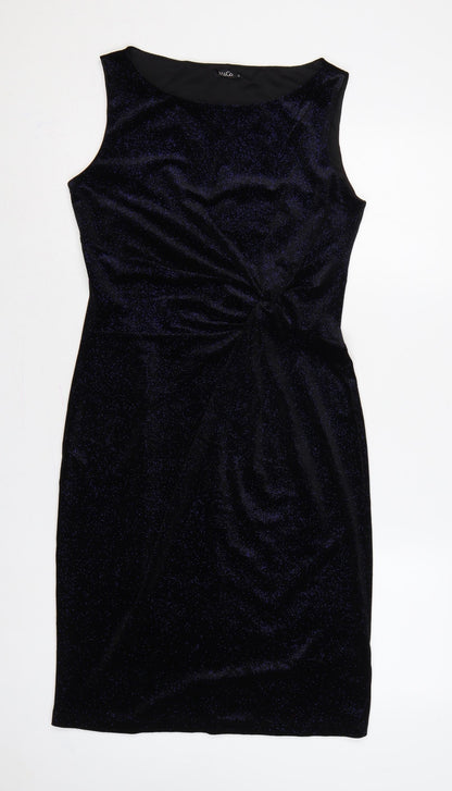 M&Co. Women’s Blue Glitter Bodycon Knee Length Party Dress UK 12