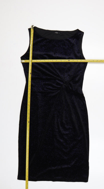 M&Co. Women’s Blue Glitter Bodycon Knee Length Party Dress UK 12