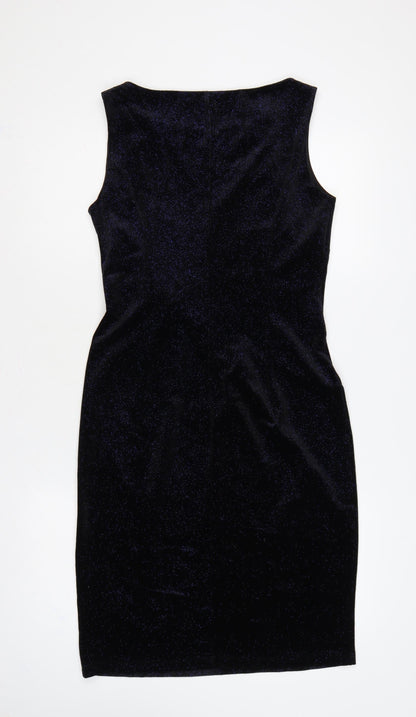 M&Co. Women’s Blue Glitter Bodycon Knee Length Party Dress UK 12
