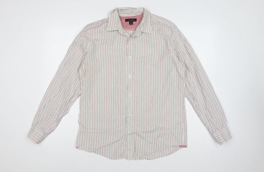 Back view of Banana Republic Men’s S Multicoloured Striped Classic Fit Button-Up Shirt