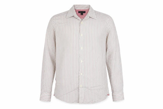 Front view of Banana Republic Men’s S Multicoloured Striped Classic Fit Button-Up Shirt