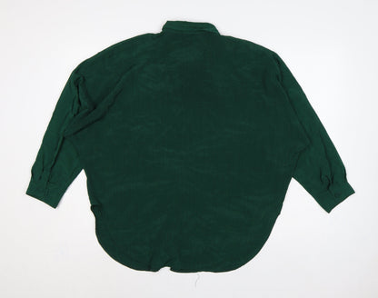 Canda Women Green UK 16 Basic Double-Breasted Button-Up Blouse